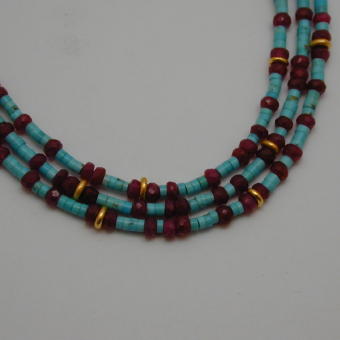 Turquoise & Ruby Collar
